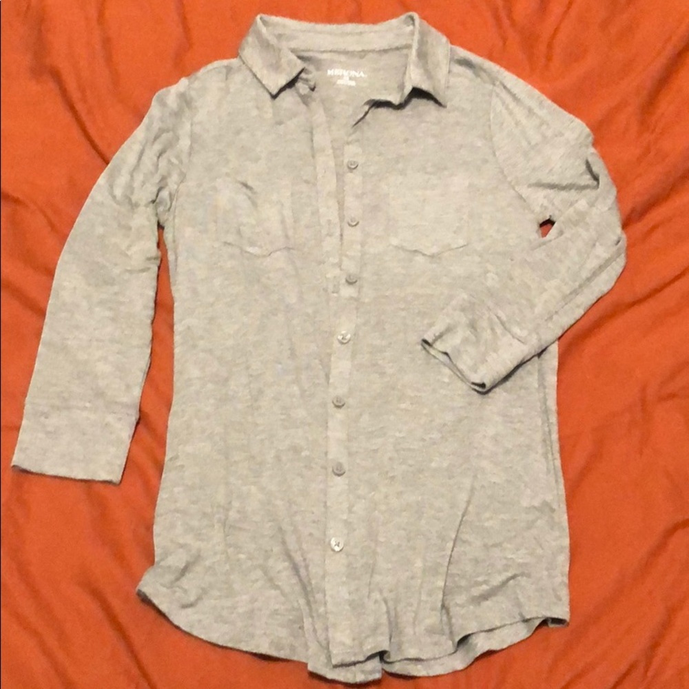 Button up collared long sleeve